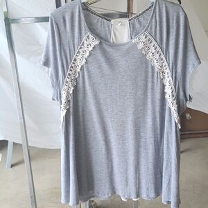 Rewind Gray and White Women's Top